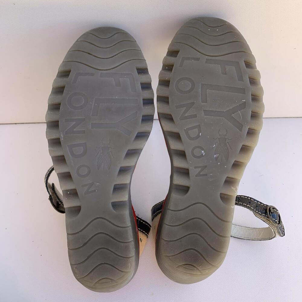 Fly London P500477017 Women's Ankle Strap Sandals Red White Wedges Size 7 - Picture 13 of 15